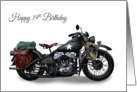 19th Birthday Featuring a Classic WW2 American Military Motorcycle card