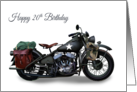 20th Birthday Featuring a Classic WW2 American Military Motorcycle card