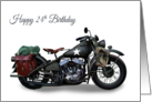 24th Birthday Featuring a Classic WW2 American Military Motorcycle card