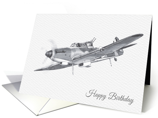 Birthday, WW2 British Night Fighter Aeroplane card (1528872)