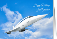 Great Grandson Birthday Featuring a Supersonic Airliner Graphic card