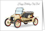 Step Dad Birthday Featuring a Classic Vintage 1916 American Car card