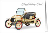 Friend Birthday Featuring a Classic Vintage 1916 American Car card