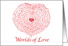 Worlds of Love Heart Multi Languages card