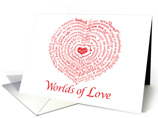Worlds of Love Heart Multi Languages card (1558926)