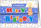 Custom Front Confetti Cake Happy Birthday Sister card