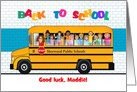 Custom Front School Bus with Kids Back to School card