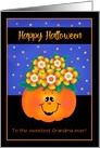 Custom Front Grandma Candy Bouquet in Pumpkin Halloween card