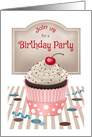 Cupcake Theme Birthday Party Invitations card