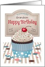 Custom Front Grandson Cupcake Birthday card