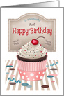 Aunt Sweet Cherry Cupcake Birthday card