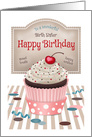Birth Sister Sweet Cherry Cupcake Birthday card