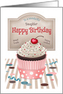 Daughter Sweet Cherry Cupcake Birthday card