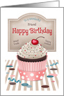Friend Sweet Cherry Cupcake Birthday card