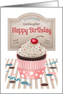 Goddaughter Sweet Cherry Cupcake Birthday card