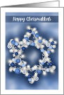 Happy Chrismukkah Lit Star of David Wreath card