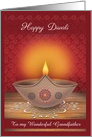 Custom Front Grandpa Lit Clay Diwali Lamp Happy Diwali card