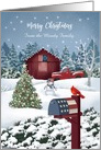 Custom Front from All Barn and Old Red Truck USA Merry Christmas card