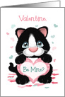 Kitten With Polka Dot Heart Valentine card