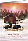 Custom Front Friends and Family Dairy Farm Cows Christmas card