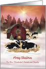 Custom Front Friends and Family Dairy Farm Cows Christmas card