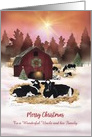 Custom Front Uncle and Family Dairy Farm Cows Christmas card