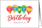 Fun Birthday Balloon From All of Us Business Birthday card