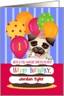 Custom Front Name and Age Puppy First Birthday card