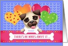 Custom Front Sister Pug Puppy Valentine card