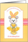 Custom Front Bear in Yellow Bunny Ears Granddaughter Easter card
