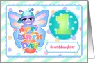 Custom Front Granddaughter 1 year Old Spring Butterfly Birthday card