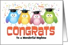 Custom Front Nephew Owls Graduation Congratulations card