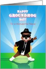 Niece Customizable Singing Blues Groundhog Happy Grounghog Day card