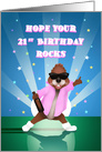 Party Animal Dancing in Moonlight 21st Birthday card