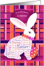 Co Worker Custom Front Word Art Easter Bunny Happy Easter card