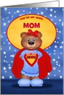 Custom Front Bear in Superhero PJs Happy Mothers Day card