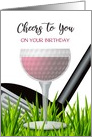 Golf and Wine Themed Happy Birthday card