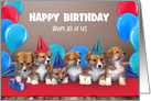 Puppies in Birthday Hats From All of Us Happy Birthday card