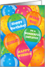 Bright Balloons for Employees Business Happy Birthday card