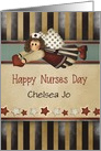 Custom Front Name Prim Art Happy Nurses Day card