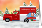 New Location Santa in a Moving Truck Christmas card