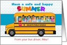 Custom Front School Bus End of School Year Farewell card