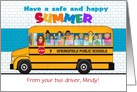 Custom Front School Bus End of School Year Farewell card
