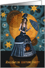 Steampunk Witch Halloween Costume Party Invitation card