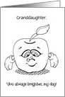 Custom Front Apple Coloring Card for Kids Thinking of You card