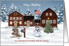 Custom Front Brother and Family Early American Farm Christmas card