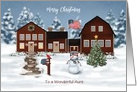 Custom Front Aunt Early American Farm Christmas card