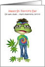 Hippie Frog Cannabis Humor St Patricks Day card