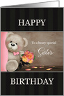 Bear with Rose Sister Happy Birthday card