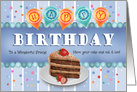 Friend Chocolate Cake Strawberry Happy Birthday card